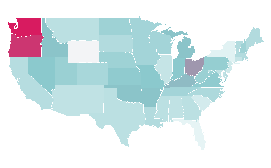 Affinity by region — Japanese role-playing game, United States
