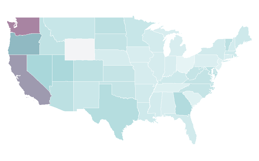Affinity by region — Japanese street fashion, United States
