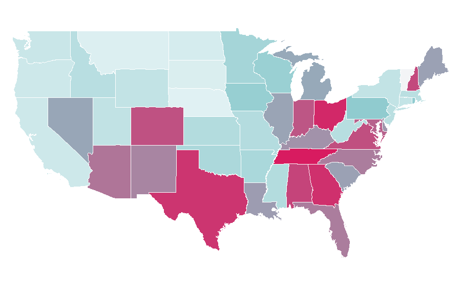 Affinity by region — Jared, United States