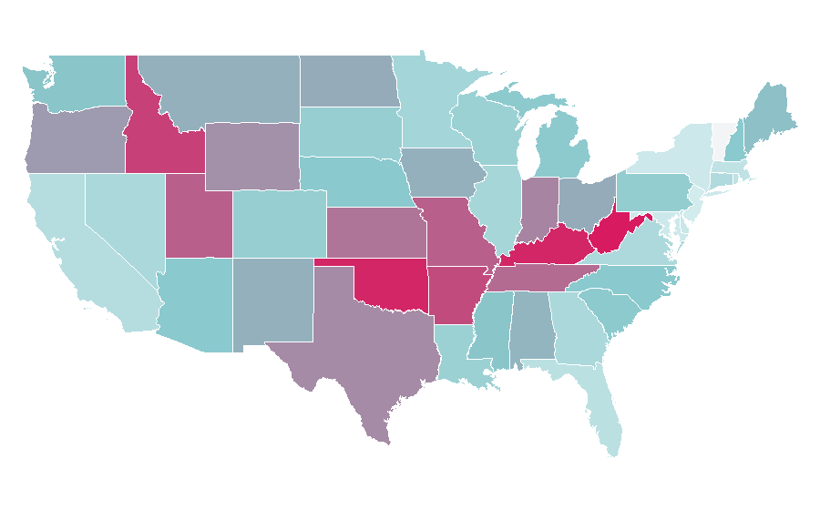 Affinity by region — Jared Padalecki, United States