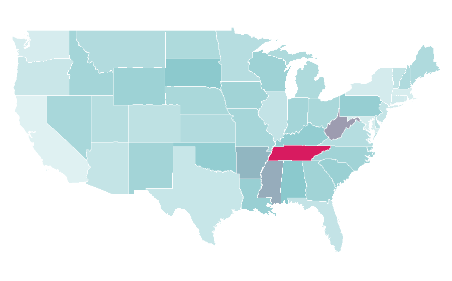 Affinity by region — Jason Aldean, United States