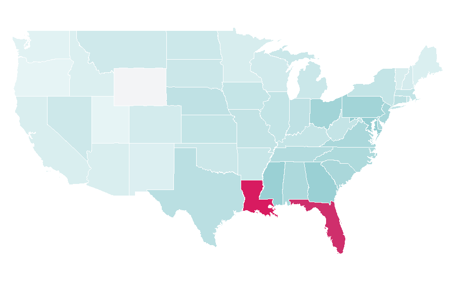 Affinity by region — Jason Taylor (American football), United States