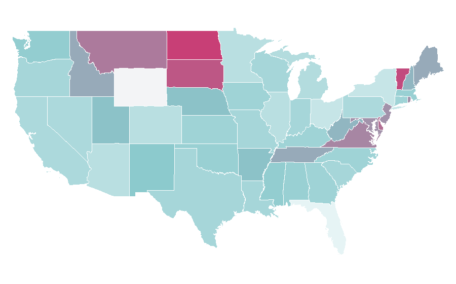 Affinity by region — Java (programming language), United States
