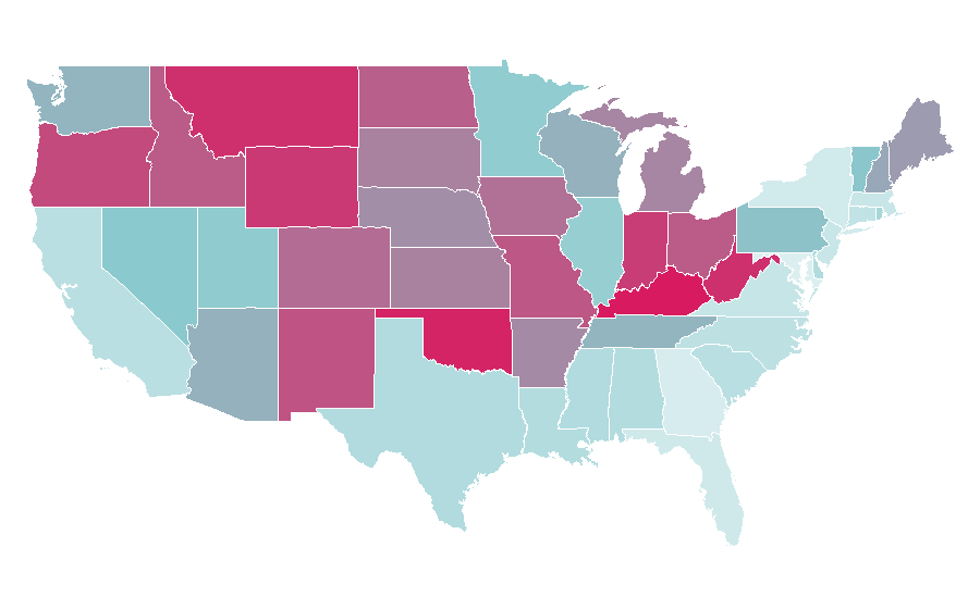 Affinity by region — Jay and Silent Bob, United States