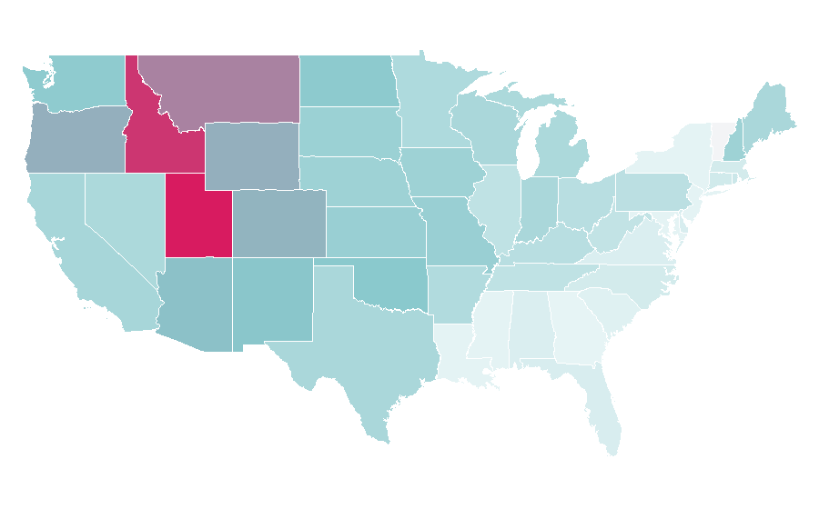 Affinity by region — Jay Baruchel, United States