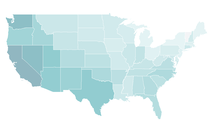 Affinity by region — JDM Cars, United States