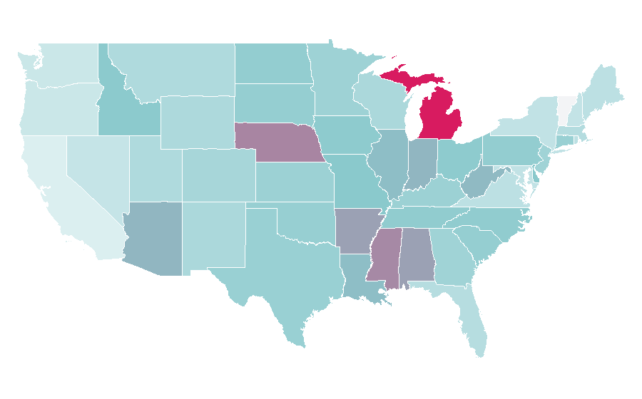 Affinity by region — Jeep Cherokee, United States