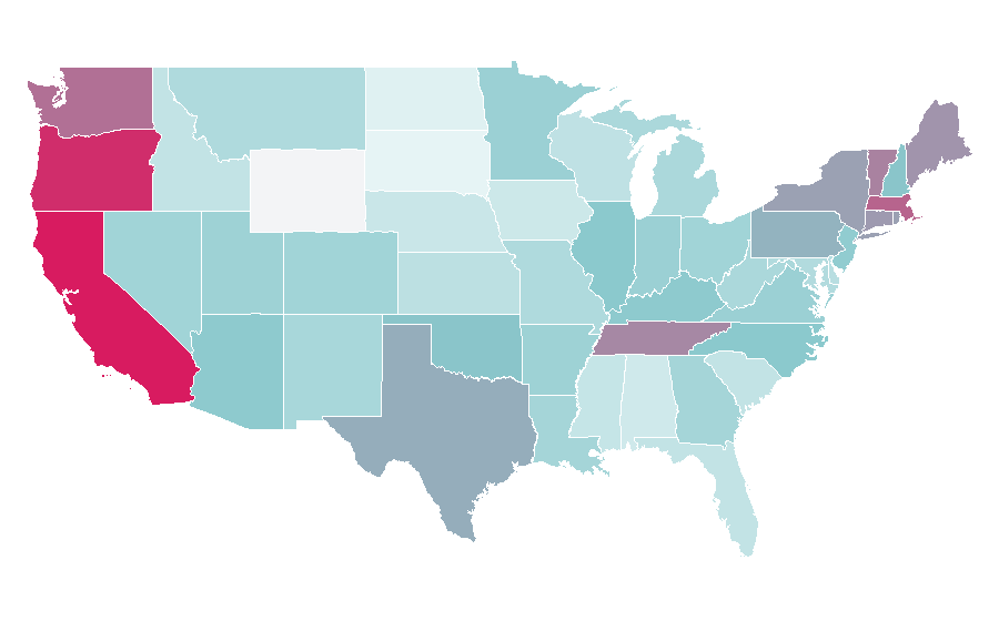 Affinity by region — Jeff Buckley, United States