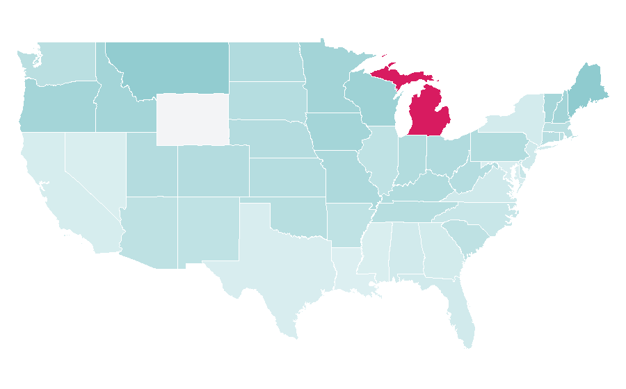 Affinity by region — Jeff Daniels, United States