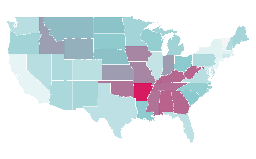 Affinity by region — Jeff Foxworthy, United States