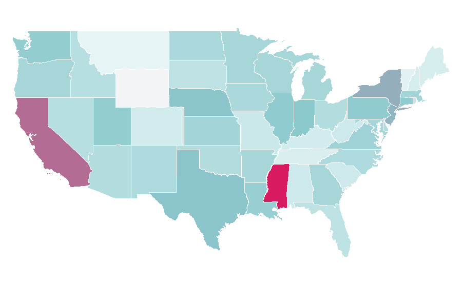 Affinity by region — Jell-O, United States