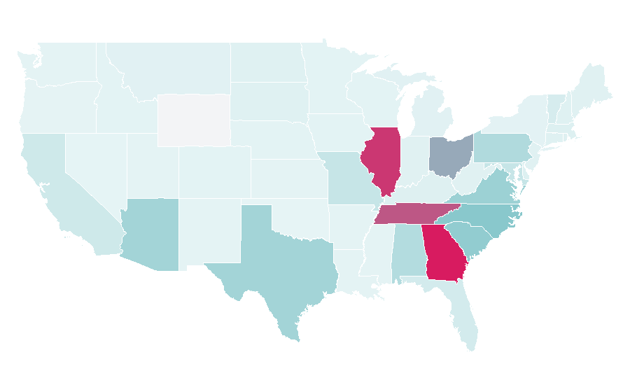 Affinity by region — Jeni's Splendid Ice Creams, United States