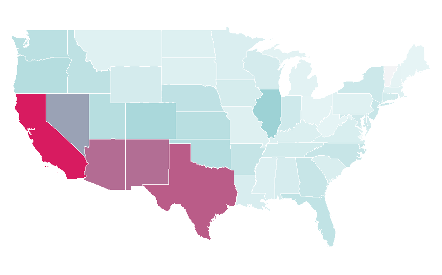 Affinity by region — Jenni Rivera, United States