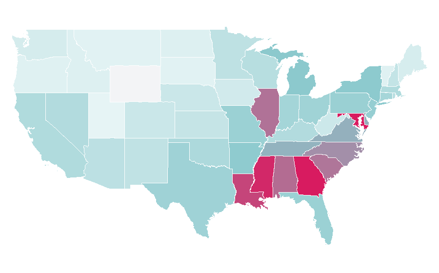 Affinity by region — Jennifer Hudson, United States
