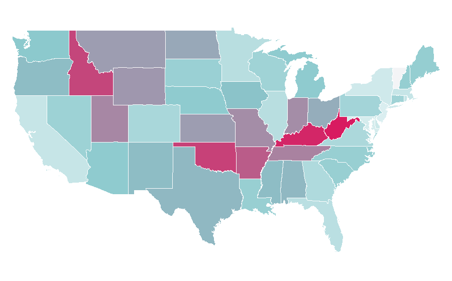 Affinity by region — Jensen Ackles, United States