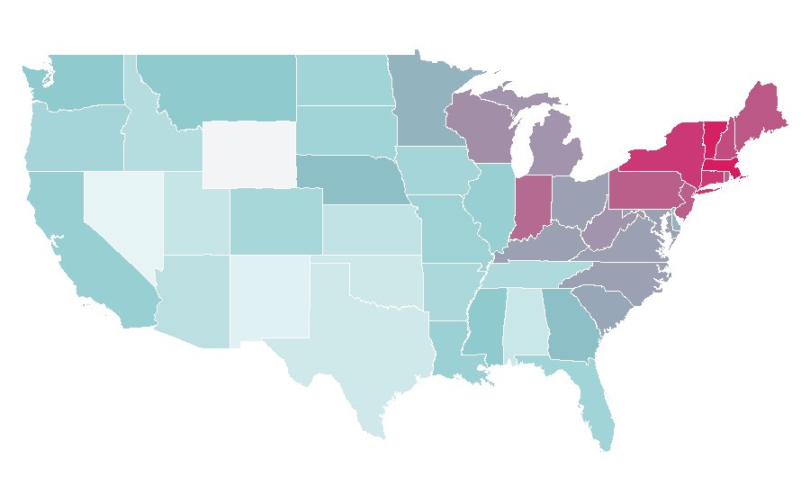 Affinity by region — Jeopardy!, United States