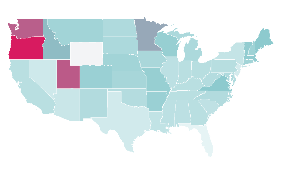 Affinität nach Region — Jerkin', USA