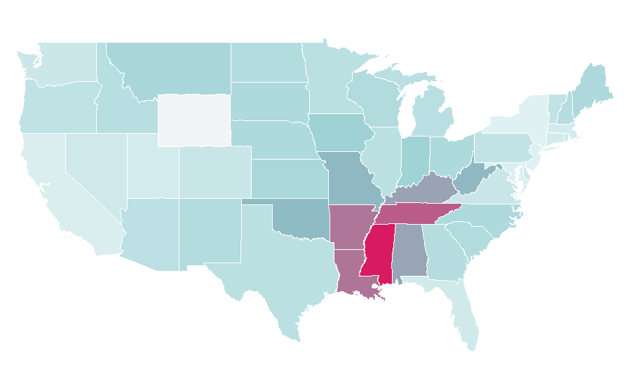 Affinity by region — Jerry Lee Lewis, United States