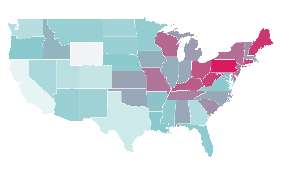 Affinity by region — Jerry Orbach, United States