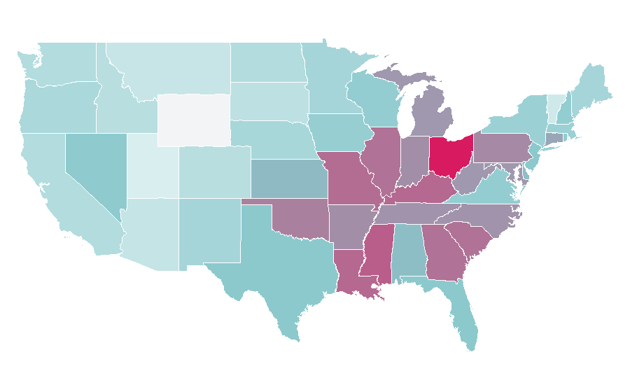 Affinity by region — Jerry Springer, United States
