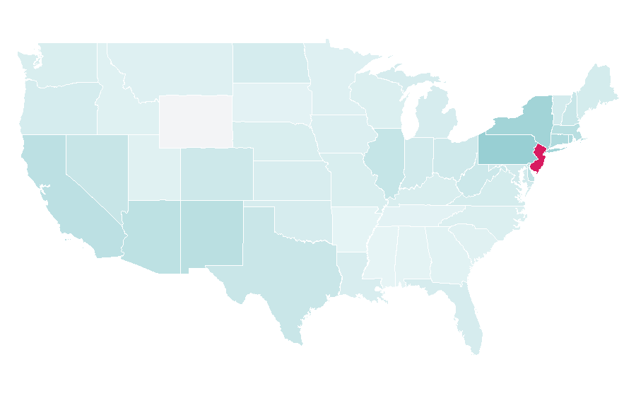 Affinity by region — Jersey Shore (TV series), United States