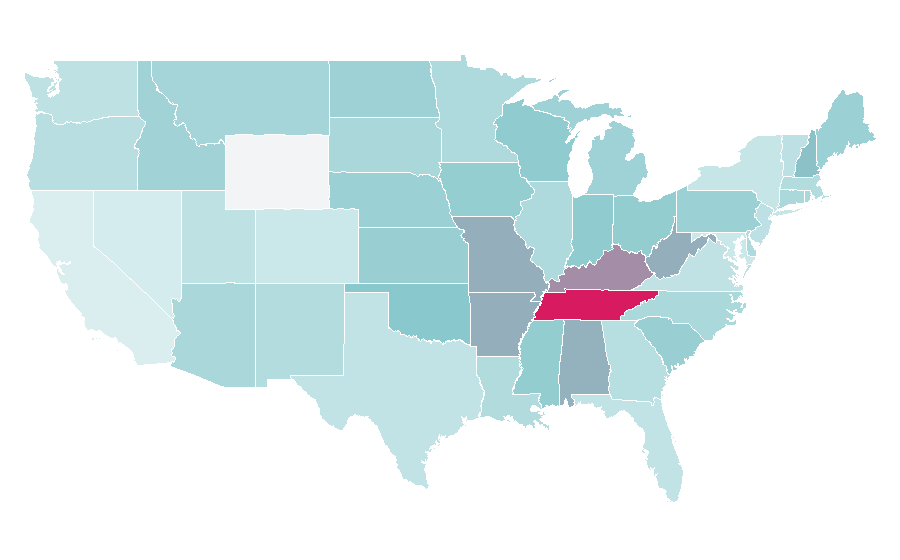 Affinity by region — Jessica Capshaw, United States