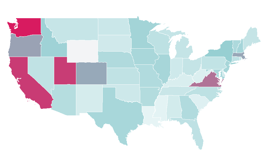 Affinity by region — JetBrains, United States