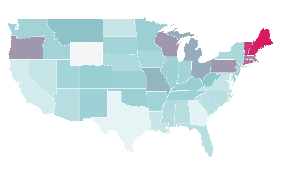 Affinity by region — Jethro Tull (band), United States