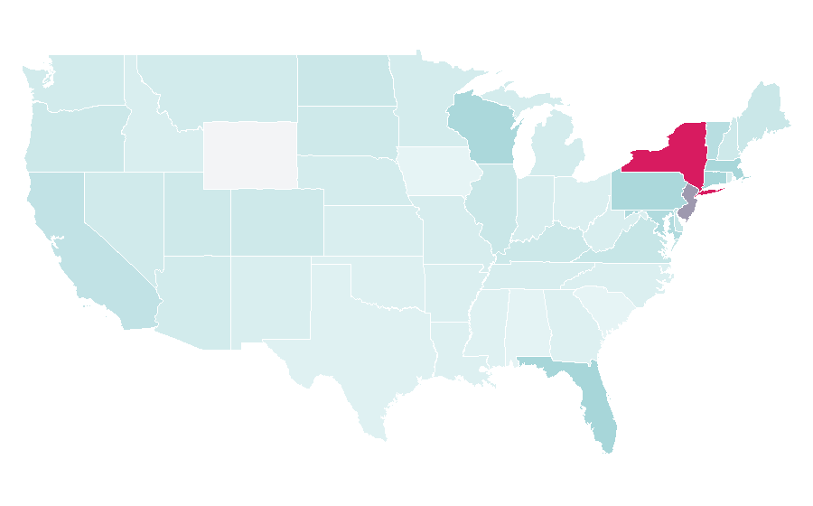 Affinity by region — Jewish prayer, United States