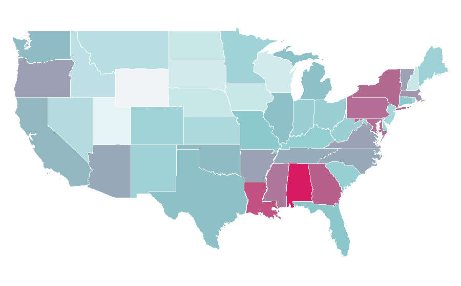 Affinity by region — Jezebel (film), United States