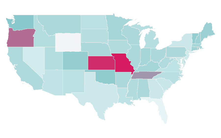 Affinity by region — JHS Pedals, United States