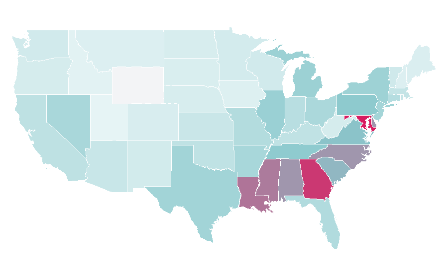 Affinity by region — Jill Scott, United States