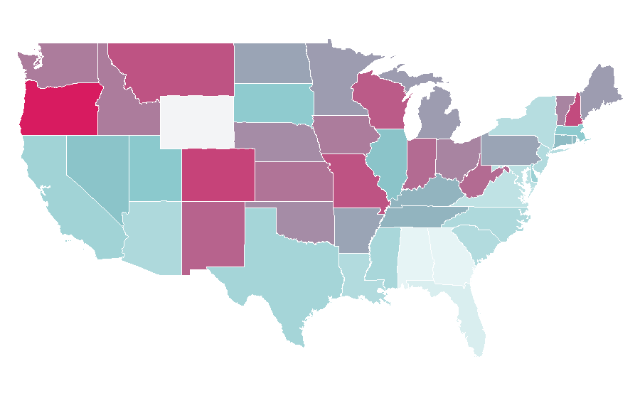 Affinity by region — Jillian Bell, United States