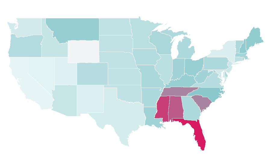 Affinity by region — Jimmy Buffett, United States