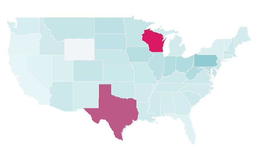 Affinity by region — JJ Watt, United States