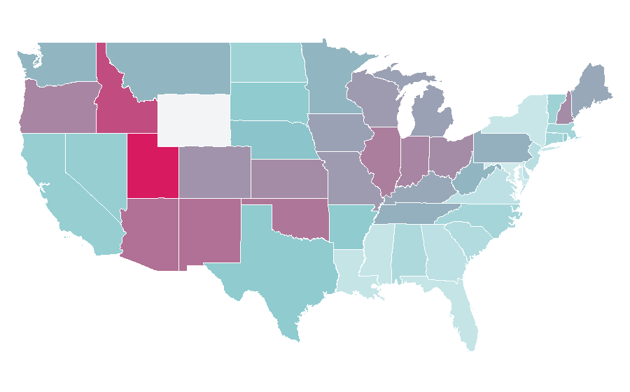 Affinity by region — Joan Cusack, United States