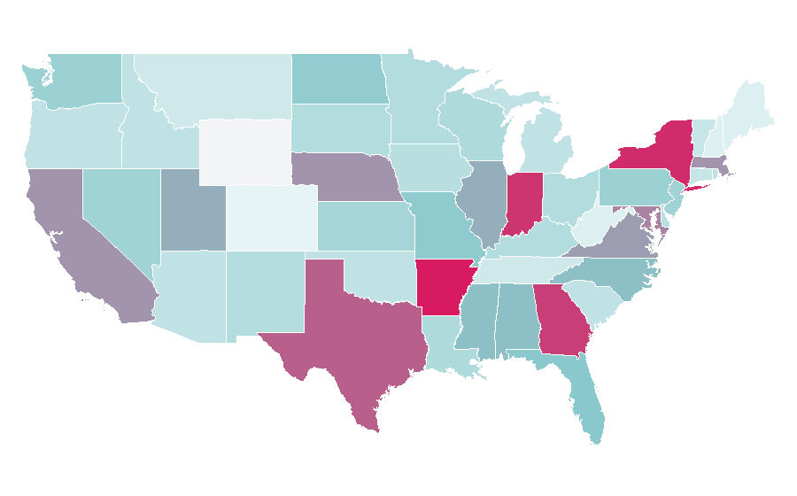Affinität nach Region — Job interview, USA