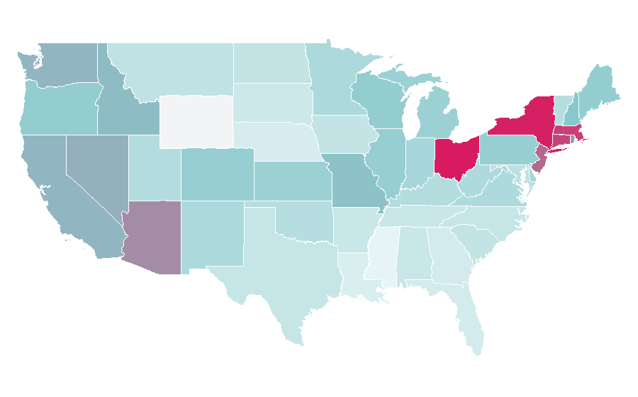 Affinity by region — Joe Bastianich, United States
