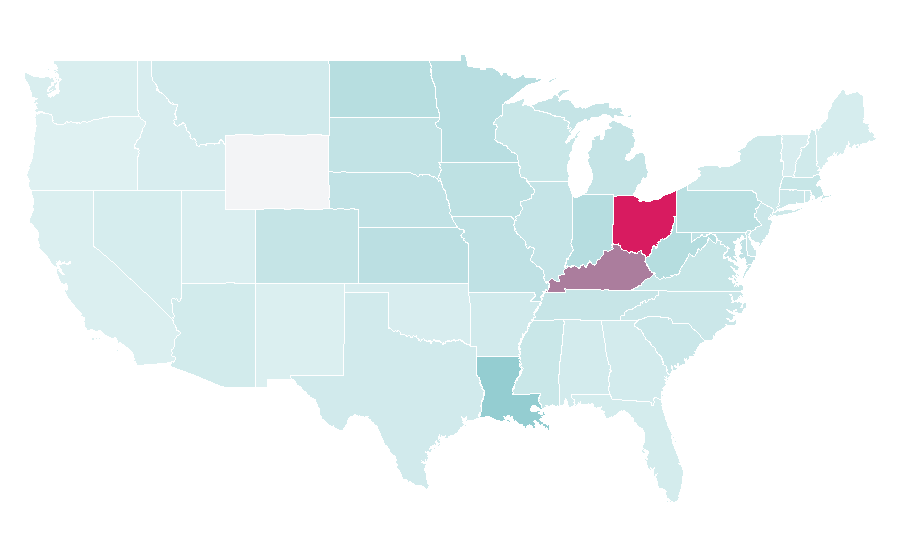 Affinité par région — Joe Burrow, États-Unis