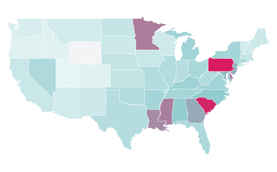 Affinity by region — Joe Frazier, United States