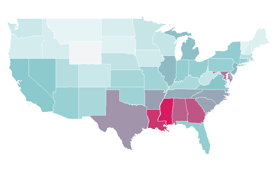 Affinity by region — Joe Jackson (musician), United States
