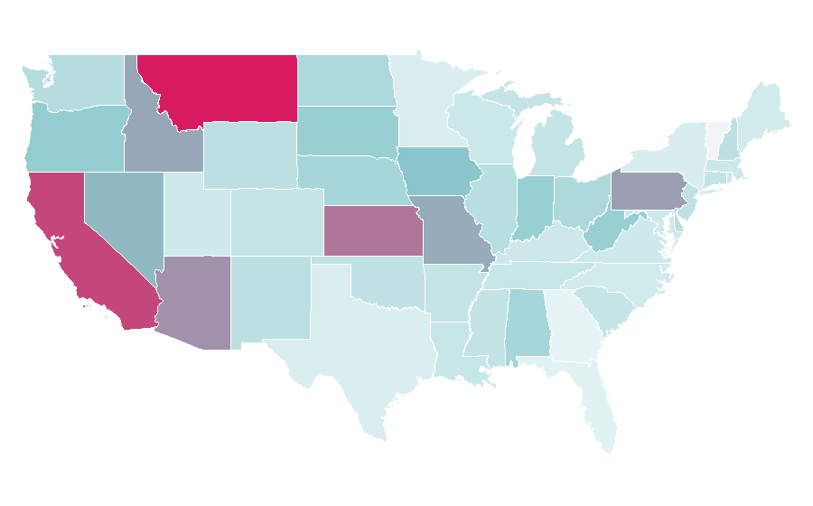 Affinity by region — Joe Montana, United States