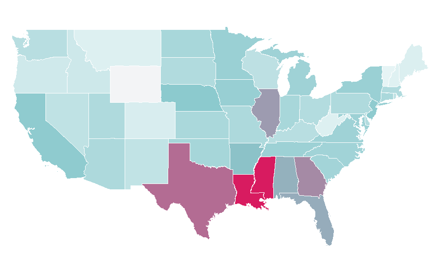 Affinité par région — Jogging, États-Unis