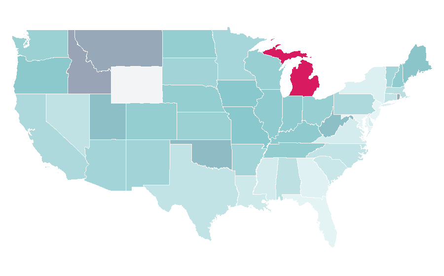 Affinity by region — John C. Reilly, United States