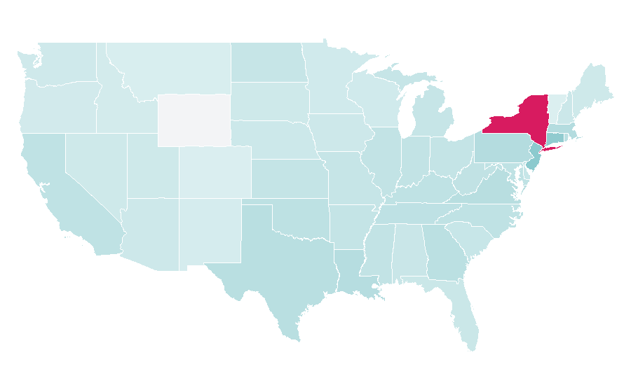 Affinité par région — John F. Kennedy, États-Unis