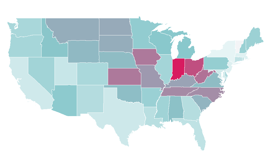 Affinity by region — John Force, United States
