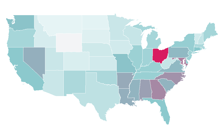 Affinity by region — John Legend, United States