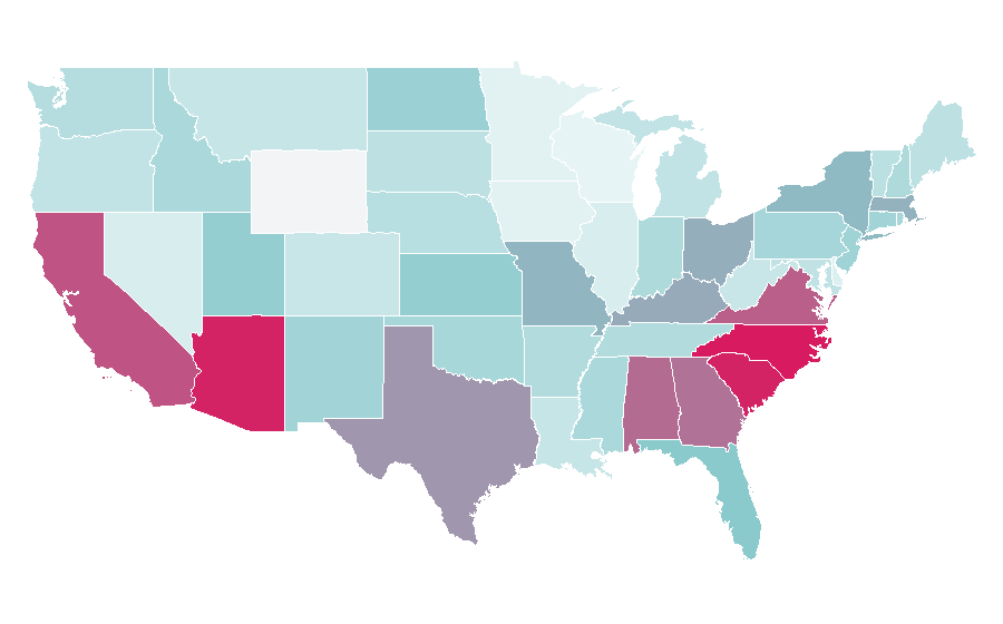 Affinity by region — John Locke, United States