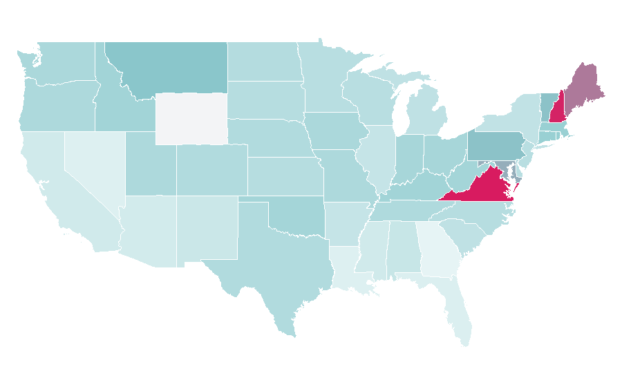 Affinity by region — John Paul Jones (musician), United States
