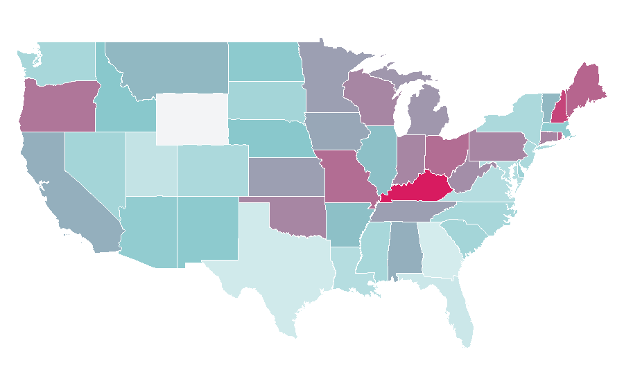 Affinity by region — John Phillips (musician), United States